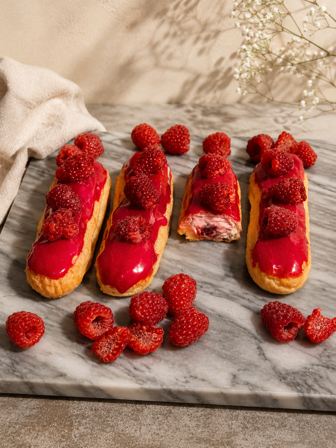 Éclairs à la framboise