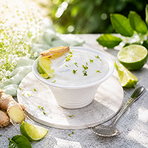 Frozen yogurt citron vert gingembre