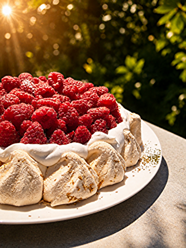 Pavlova framboises façon Christophe Michalak