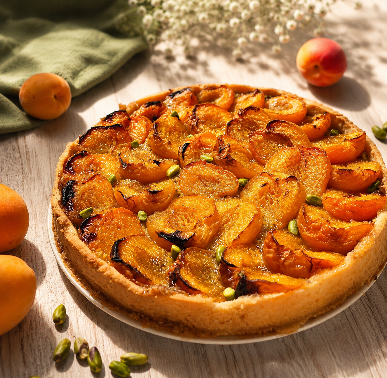 Tarte aux abricots rôtis