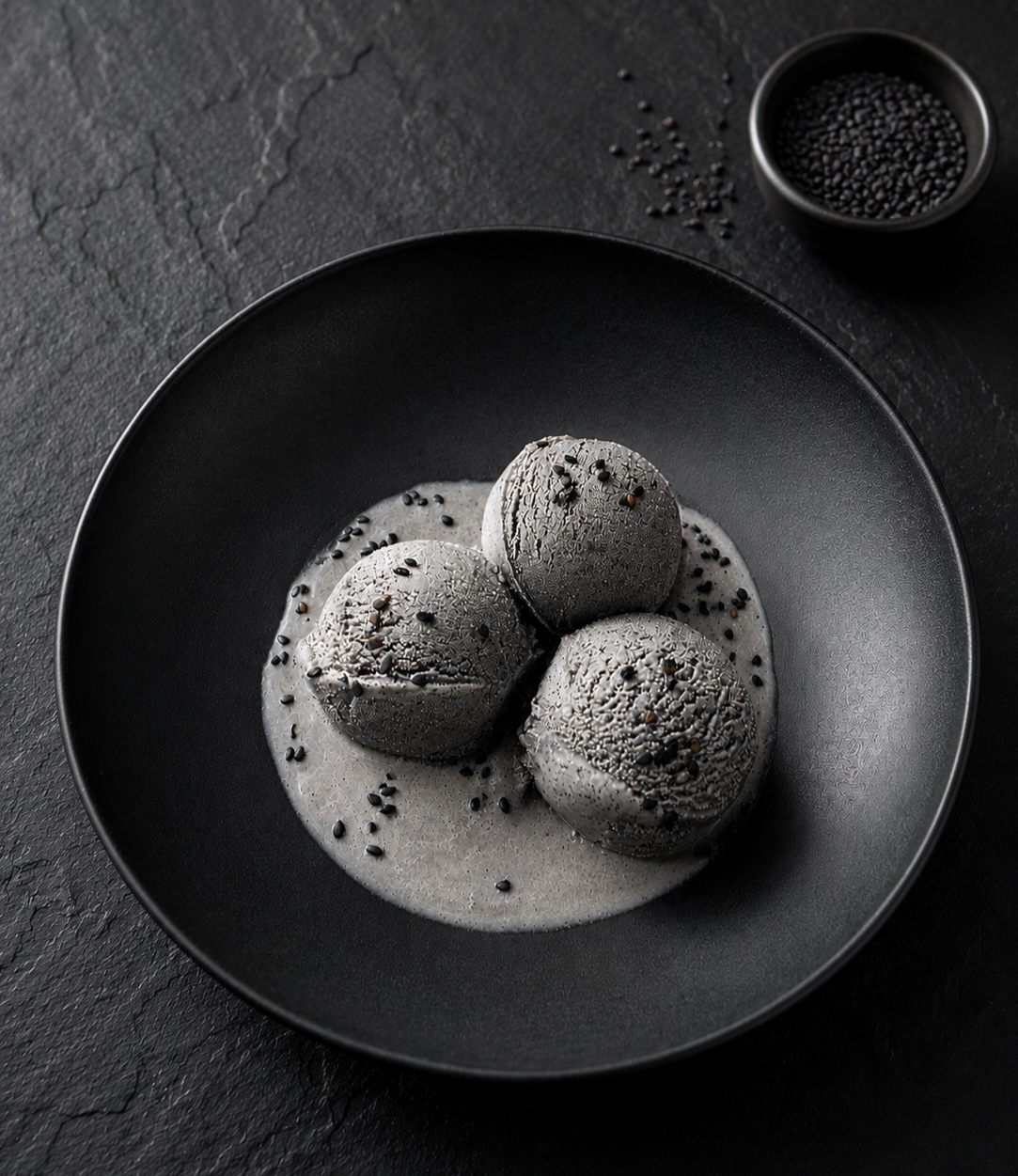 Glace au sésame noir