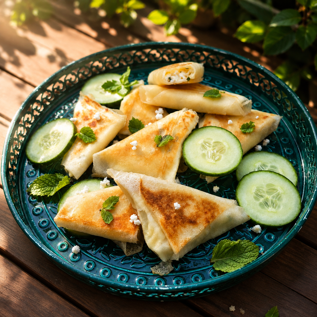 Samoussas feta menthe concombre