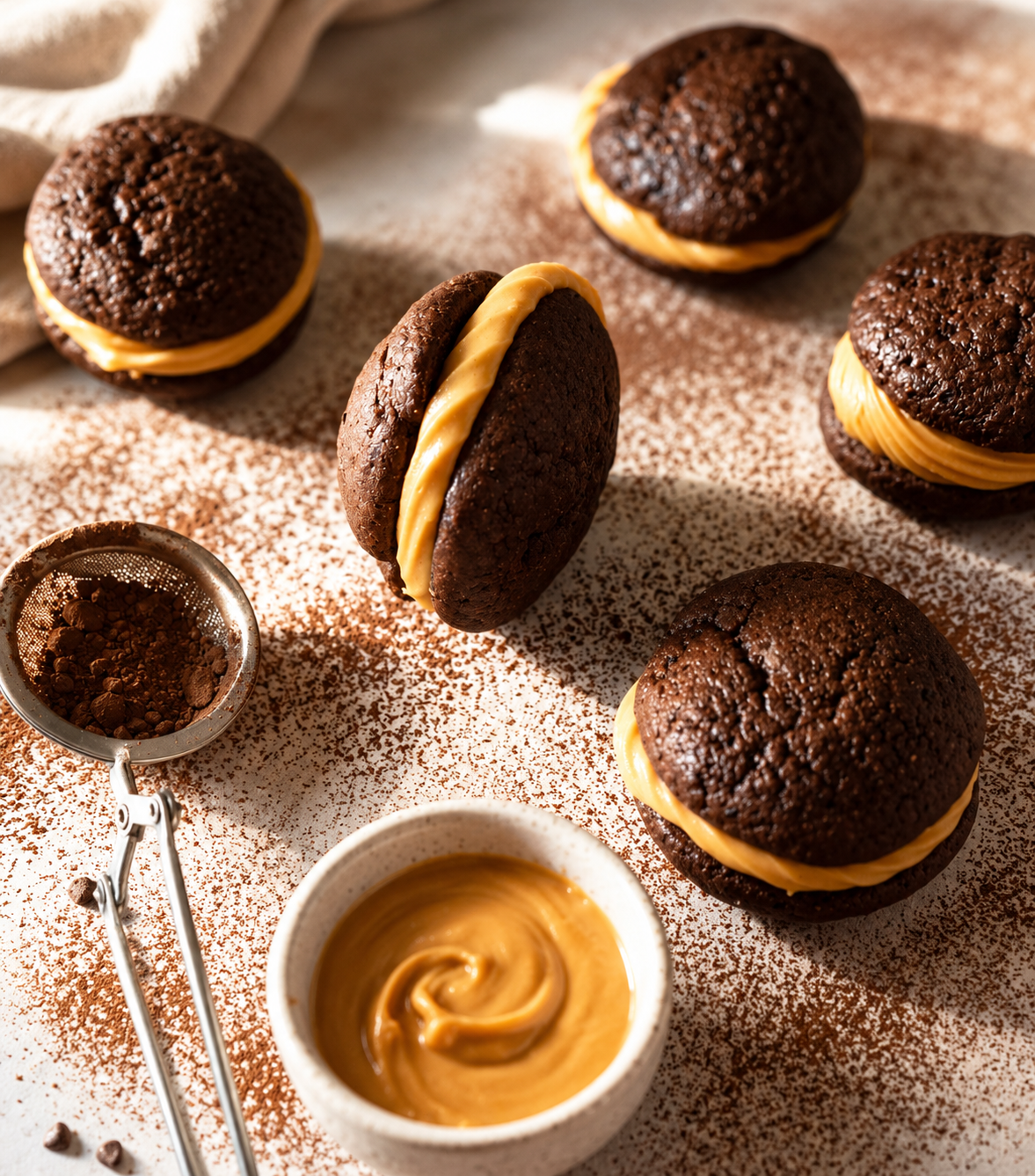 Whoopies pies cacao beurre de cacahuètes