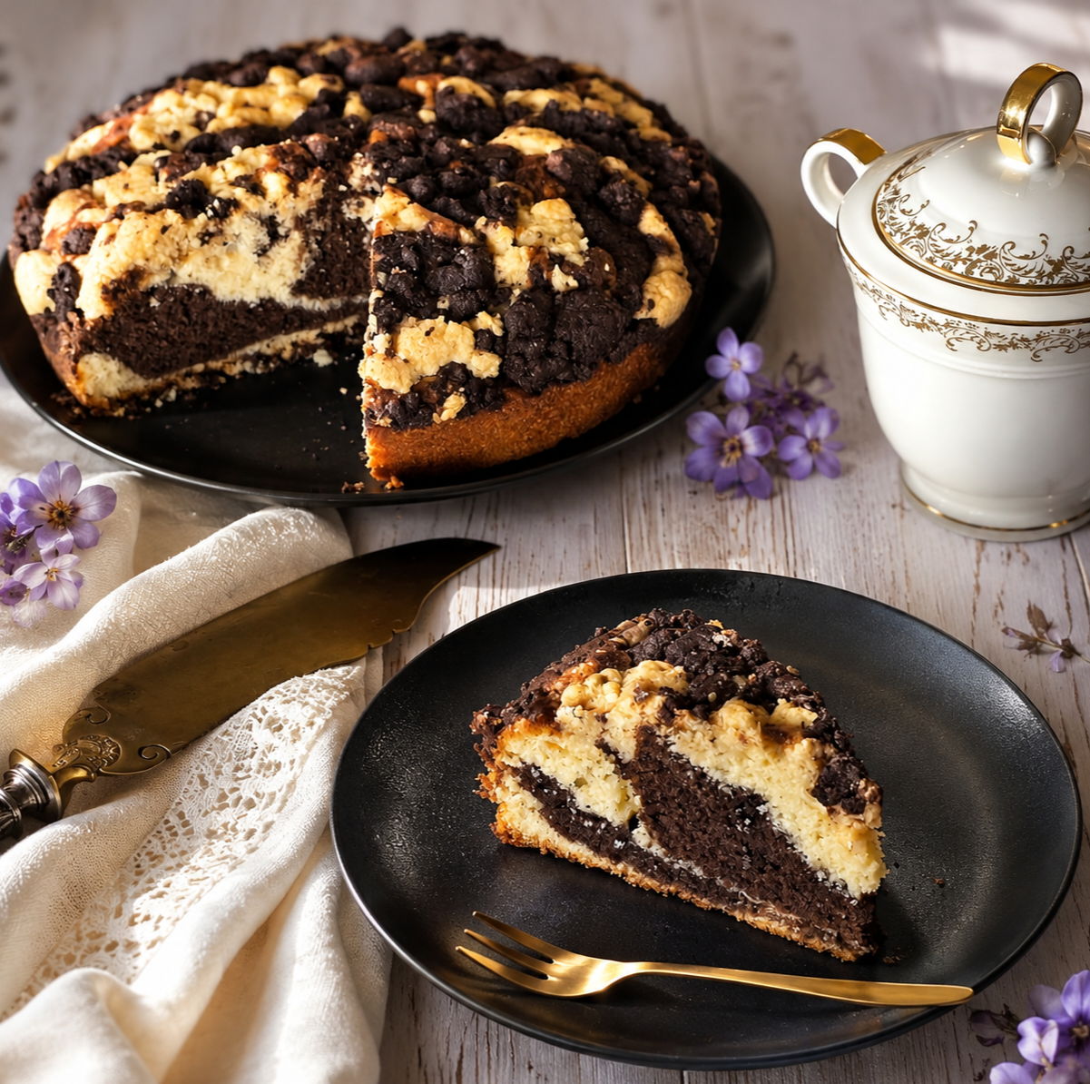 Crumb cake marbré