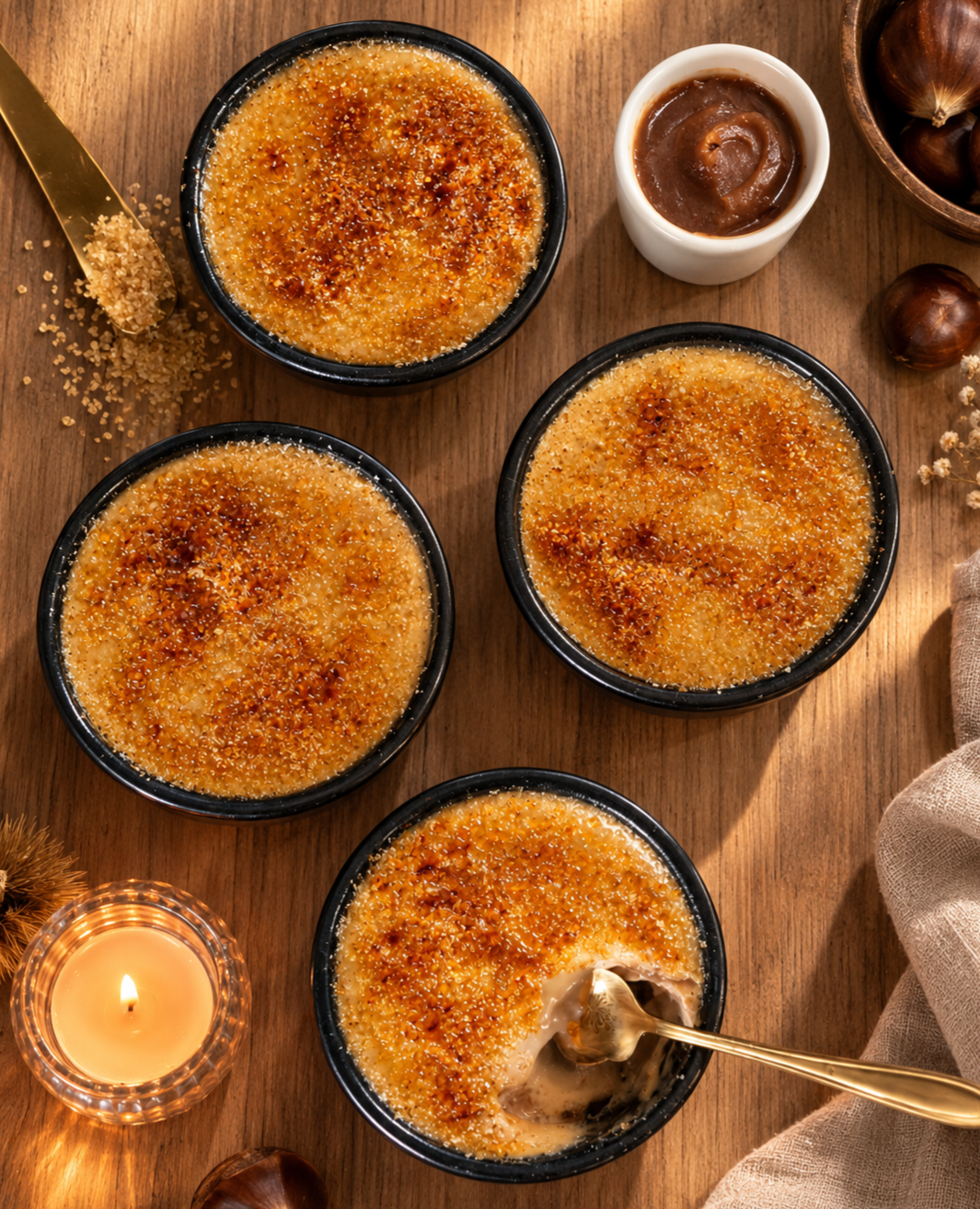 Crèmes brûlées à la crème de marrons