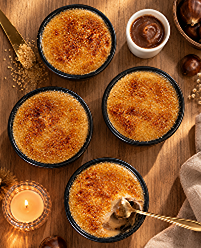 Crèmes brûlées à la crème de marrons