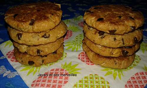 Cookies aux pépites de chocolat et aux amandes effilées (sans oeufs) - Jayani et ses merveilles