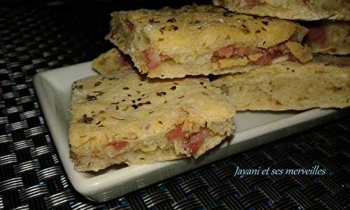 Fougasse aux lardons et aux oignons