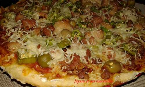 Pizza poulet au gros piment