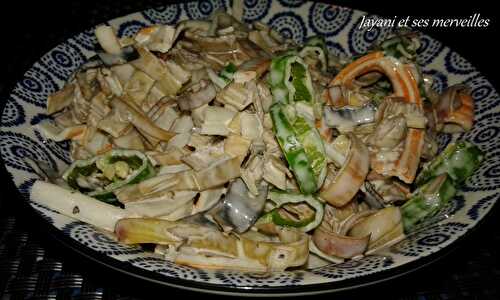 Salade baba-figue au surimi et gros piment