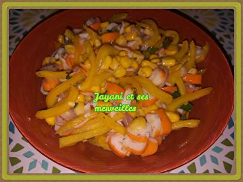 Salade poivron-maïs-surimi