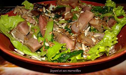 Salade sarcives poulet aux graines - Jayani et ses merveilles