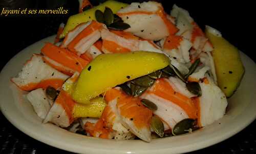 Salade surimi-mangues-graines de courges - Jayani et ses merveilles