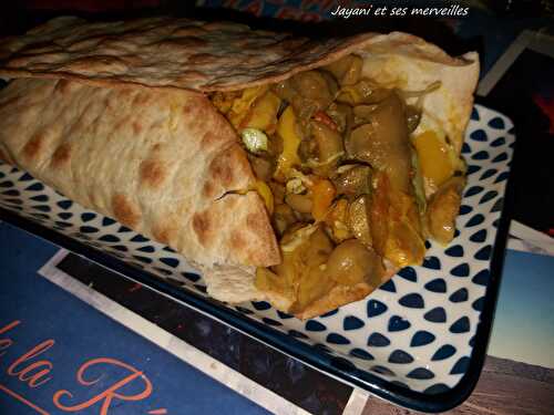 Wrap au poulet champignon-chou