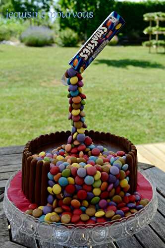 Gravity cake aux Smarties