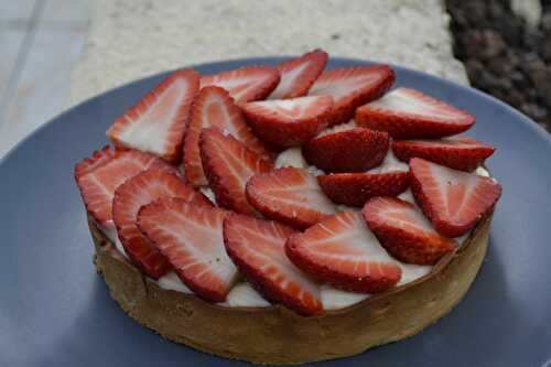 Tarte aux fraises, à la crème pâtissière "légère"...