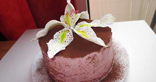 Gâteau chocolat framboise, fleur de lys