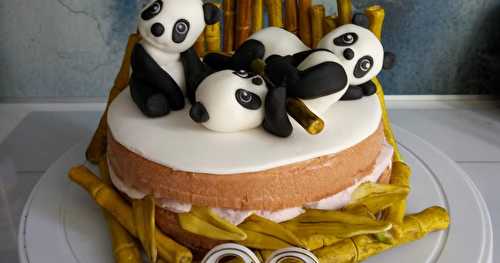 Gâteau panda à la framboise pour ses deux ans