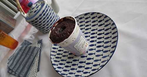 Mug cake sans gluten, coeur coulant chocolat
