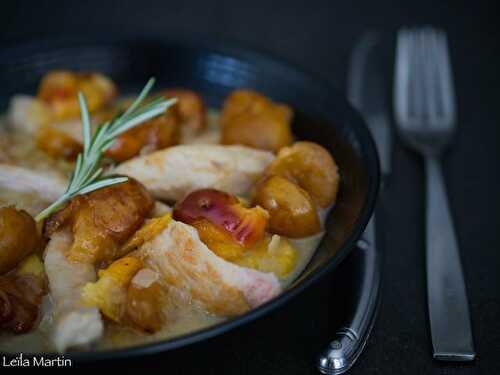 Aiguillettes de poulet aux mirabelles et Gewurztraminer