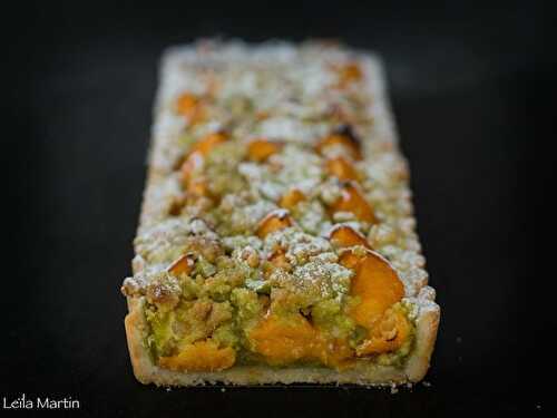 Tarte streusel abricots et pistache