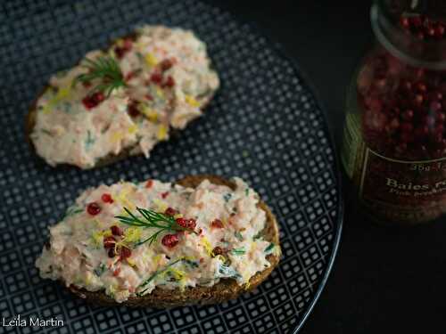 Rillettes de truite au fromage frais et Bibeleskaes