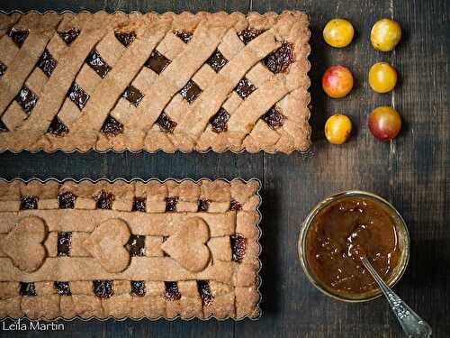 Linzertorte (Tarte Linzer) à la confiture de mirabelles