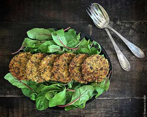 Galettes végé de légumes, lentilles et choucroute aux épices