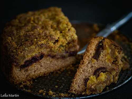 Crazy Streusel (gâteau) aux oranges, dattes, fleur d'oranger et cannelle