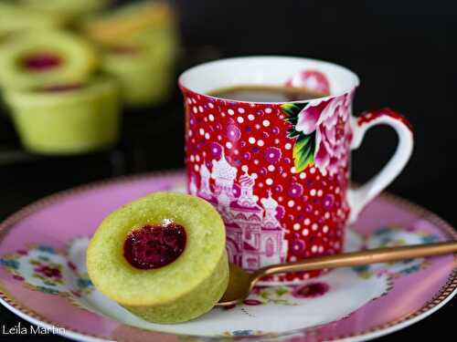 Financiers pistache et framboises d'Alsace