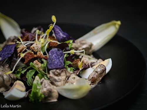 La salade de foies de volaille de Julien Roland, Chef du Caveau du Gaentzebrinnel à Beinheim - je vais vous cuisiner