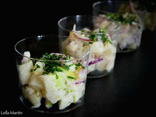 Salade alsacienne de harengs aux deux pommes