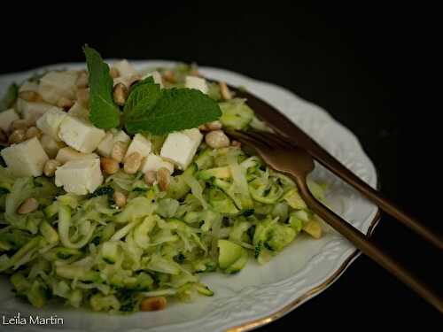 Salade de choucroute crue, courgette, munster blanc et menthe