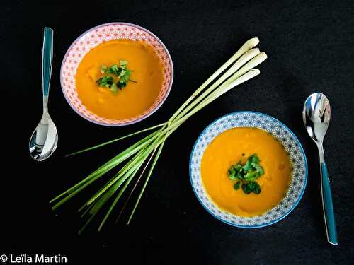 Soupe de courge butternut d'Alsace, coco et citronnelle