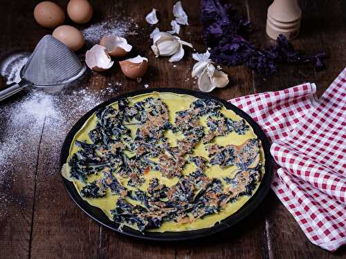 Crêpe alsacienne traditionnelle (eierkueche) au chou kale