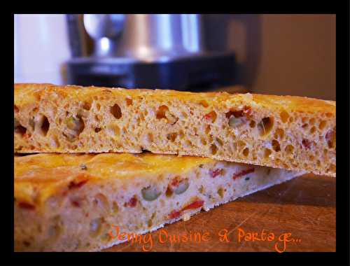 Ma Focaccia Tomates, Olives et Basilic