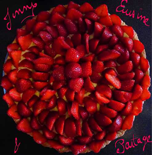 Tarte aux fraises sur pâtissière à la pistache sans Lactose