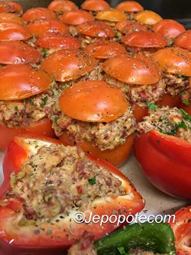 C’est  le moment idéal pour les farcir !..Mais Qui???? les tomates bien sur.. »tomates farcies maison à ma façon »