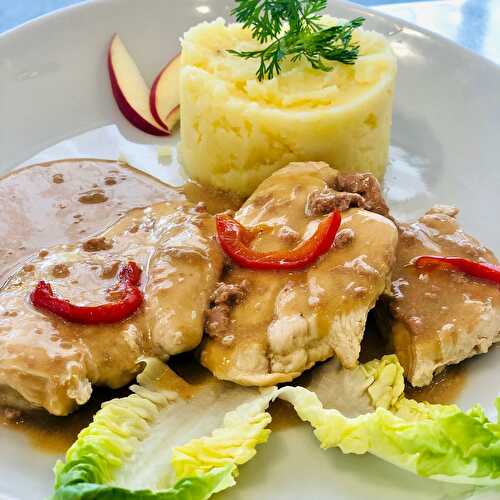 Suprême de poulet, sauce au foie gras.. rapide et génial!