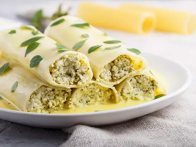 Cannelloni burrata et asperges