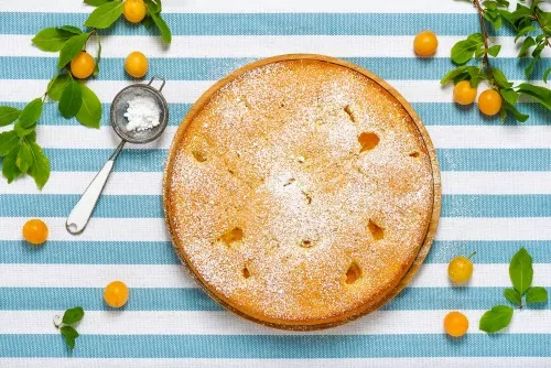 Gâteau aux mirabelles et fromage blanc