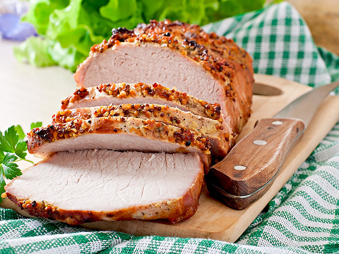 Rôti de cochon de lait à la moutarde
