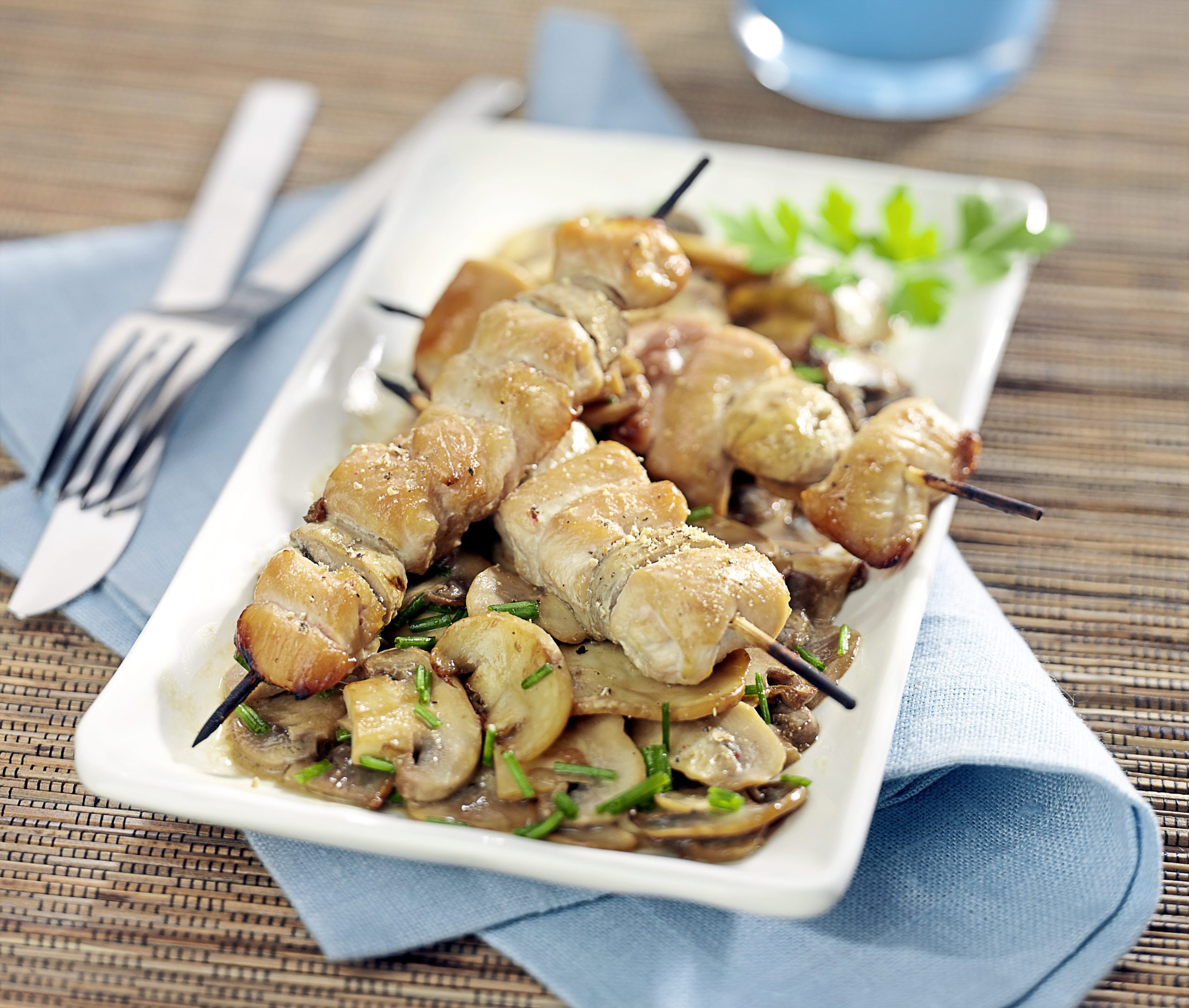 Brochette de Volailles Sauce Forestière