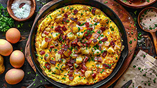 Omelette Grand-Mère aux Lard et Pommes de Terre