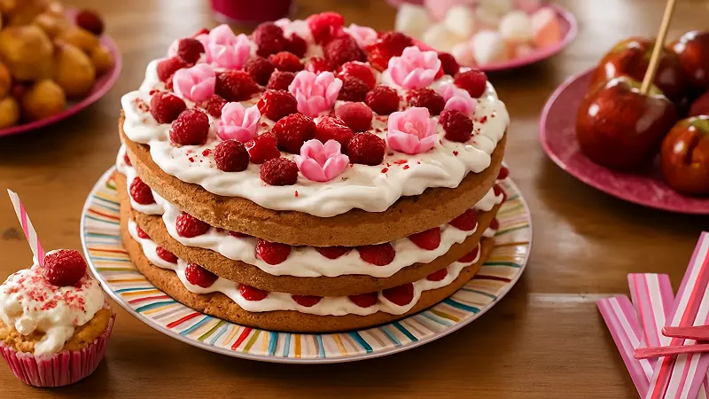 Gâteau aux Fraises et Framboises