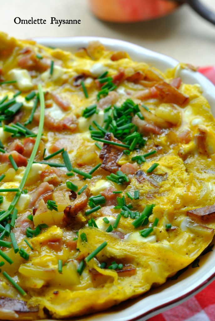Omelette aux lards et pommes de terre (Paysanne)