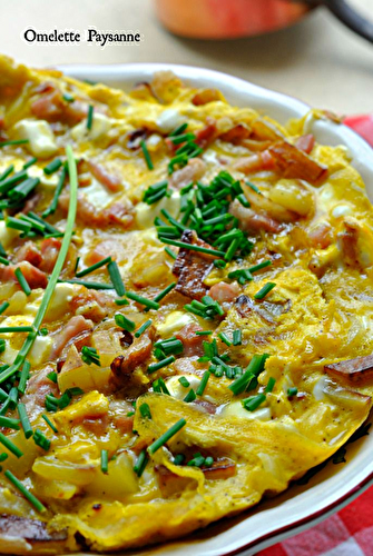 Omelette aux lards et pommes de terre (Paysanne)