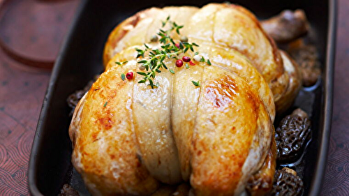 Chapon Rôti à la Crème de Morilles