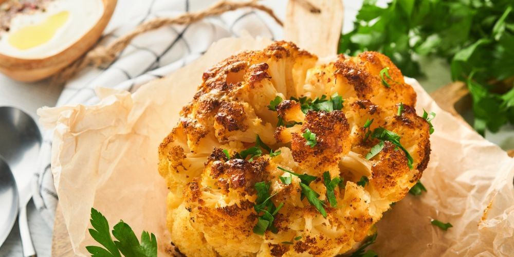 Choux-fleurs confit en entier aux épices