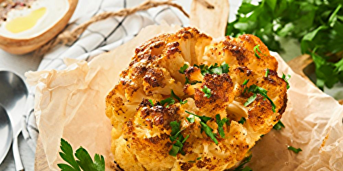 Choux-fleurs confit en entier aux épices